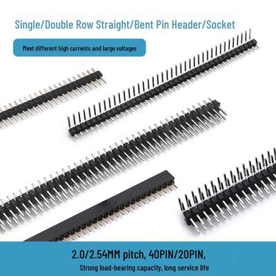 Pin Pitch Socket: 1.27/2.0/2.54MM, 6P/20P/40PIN, Single/Dual Row, Right Angle/Straight Receptacle