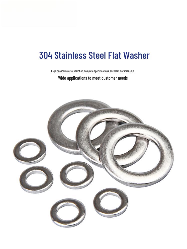 Thickened 304 Stainless Steel Flat Washer - Oversized Thin Metal Spacer (M3, M4, M6, M8, M12)