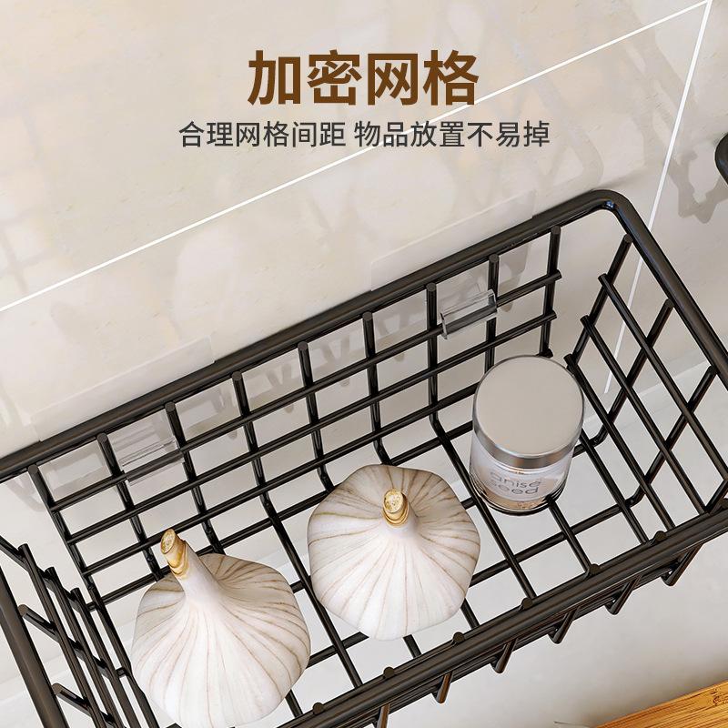Multifunctional Finishing Wrought Iron Hanging Basket Toilet Bathroom Wall Hanging Storage Basket Kitchen Ginger Garlic Storage Basket