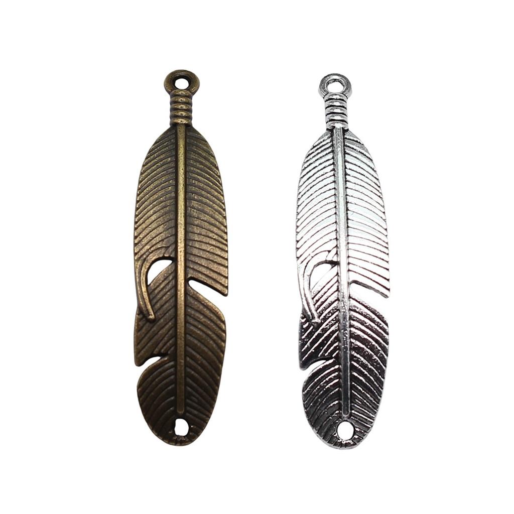 Feather Charm Angle Connectors For Bohemian Style Jewelry Vintage Pendants