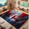 Mushroom Forest Theme Crystal Velvet Floor Rug Personalized Custom Name Text Warm Carpet Home Decoration