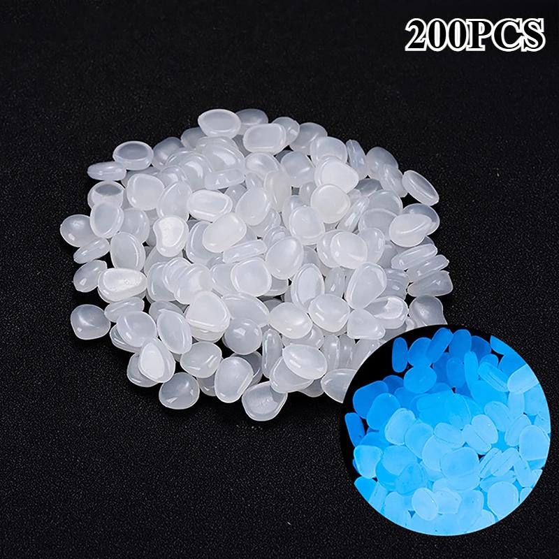 100pcs Garden Decor Luminous Stones Glow In The Dark Decorative Pebbles Outdoor Fish Tank Decoration Aquarium Accessories