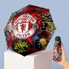 Manchester United Pattern Printed Mini 5 Folds 8 Ribs Compact Umbrella Windproof Waterproof Lightweight Portable Folding