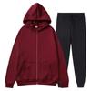 Men's Cross-border Autumn Winter Comfort Zip-Up Velvet Hoodie & Jacket Set