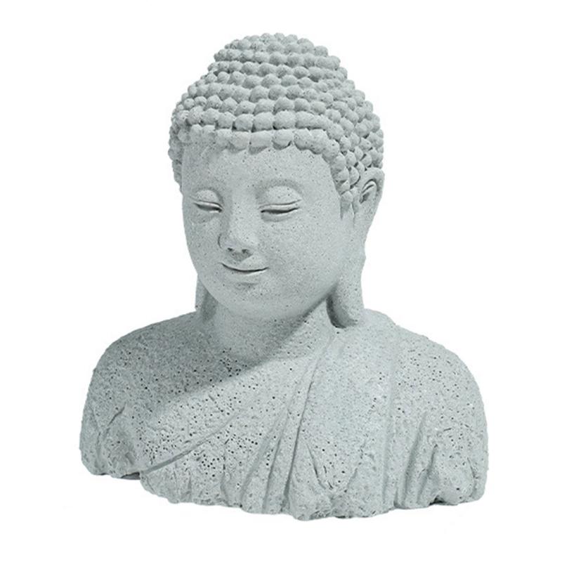 Peaceful Buddhist Stone Carving Sculpture Decorative Buddhism Statue For Office Desk Garden Arrangement