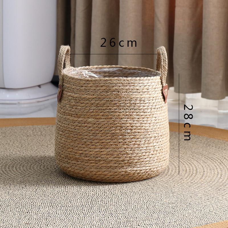 Woven Grass Planter Pot With Breathable Design For Living Room Decor Large Size