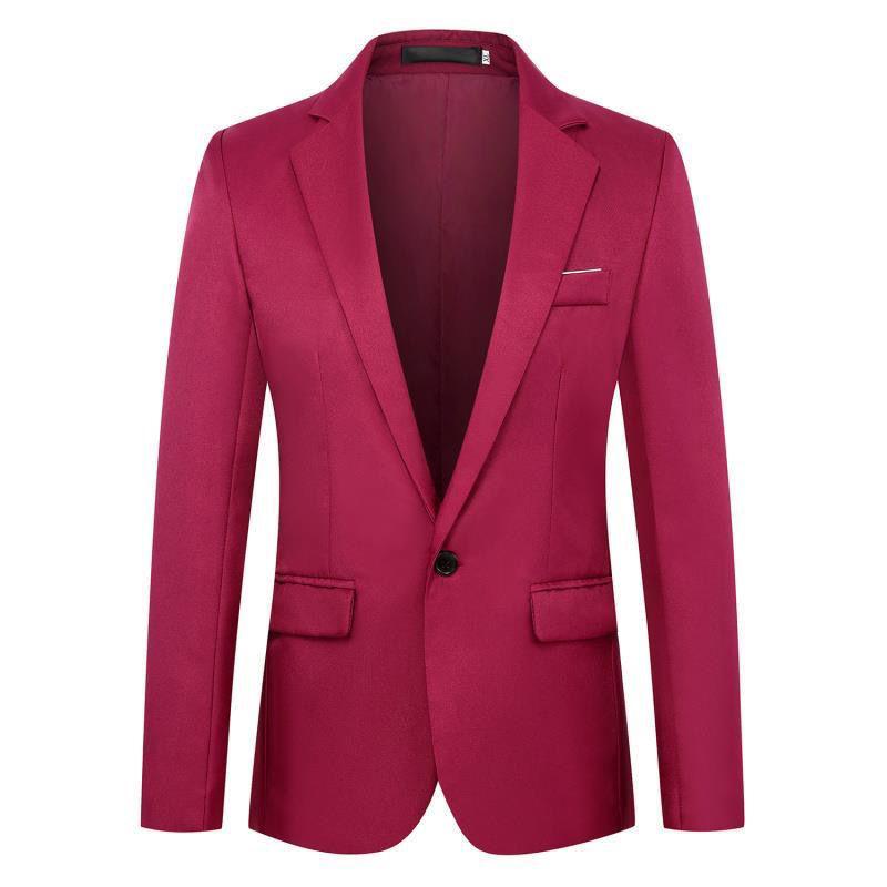 Autumn Fashion Slim Fit Men's Suit Long Sleeve Solid Color Lapel Outwear Anti-wrinkle Casual Business Suit Versatile Male Suit