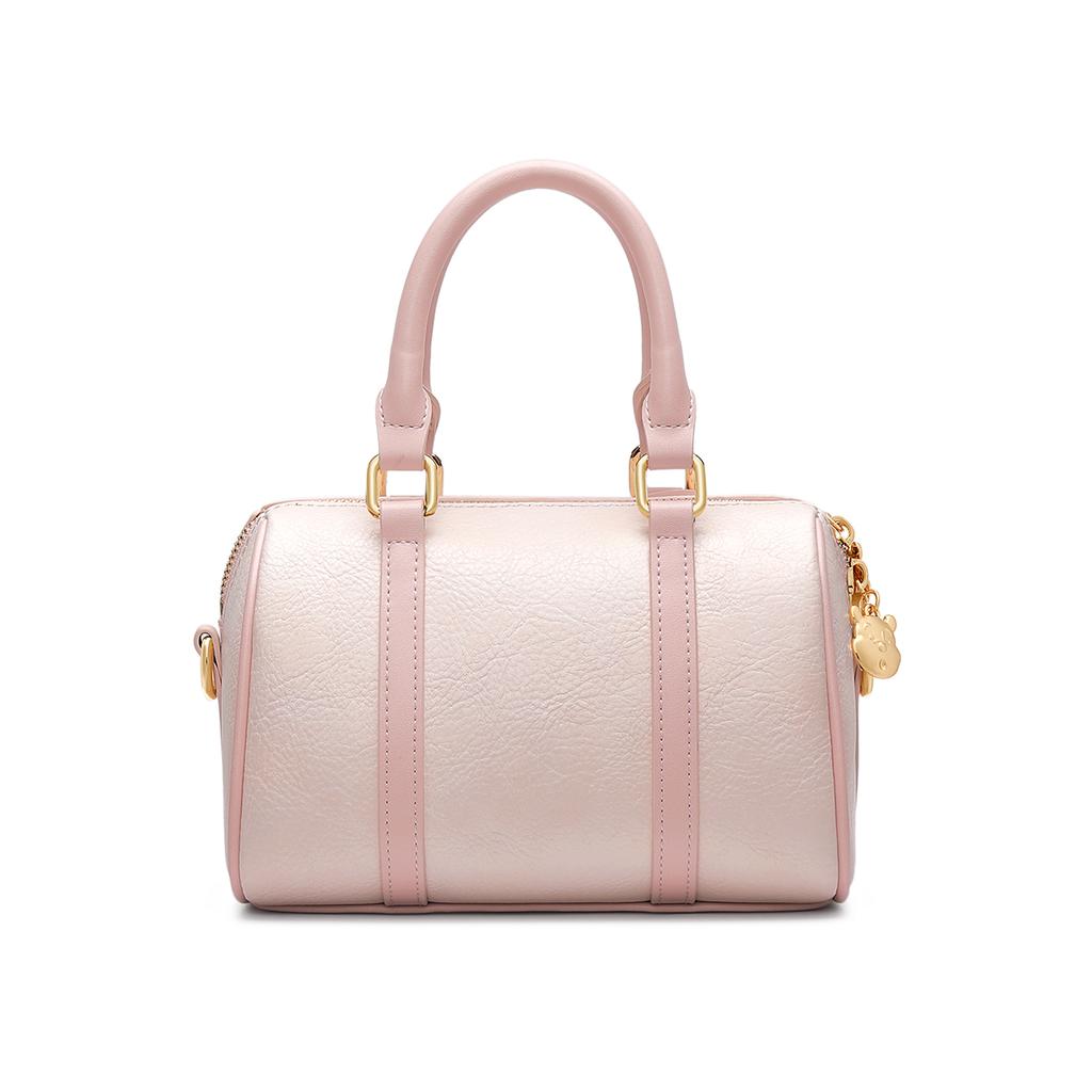 New Disney Winnie The Pooh Series Synthetic Leather Boston Bag Crossbody Bag One Shoulder Handbag Women's Pink/Ecru DHF51726-C1