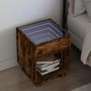 VidaXL Bedside Table with Infinity LED Brown Oak 40x40x50 Cm 3284083