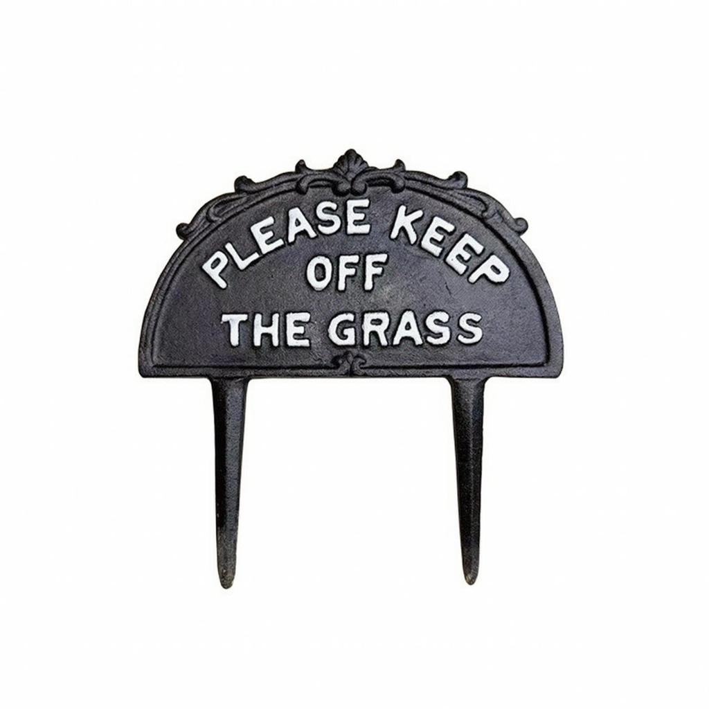 Keep Off the Grass Sign Rustic Garden Warning Vintage for Lawn, Flower Bed