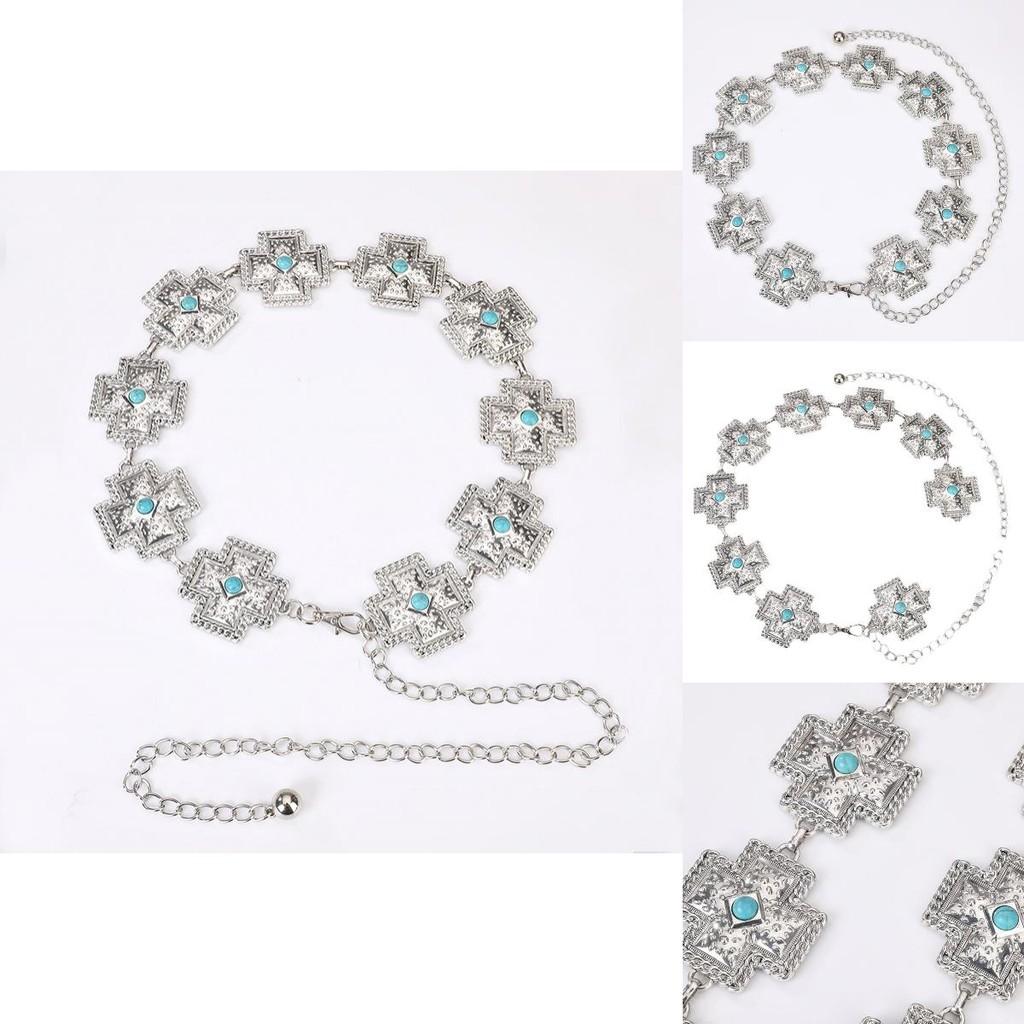 Bohemian Womens Waist Chain With Turquoise And Metal Detail For Spring And Autumn Fashion