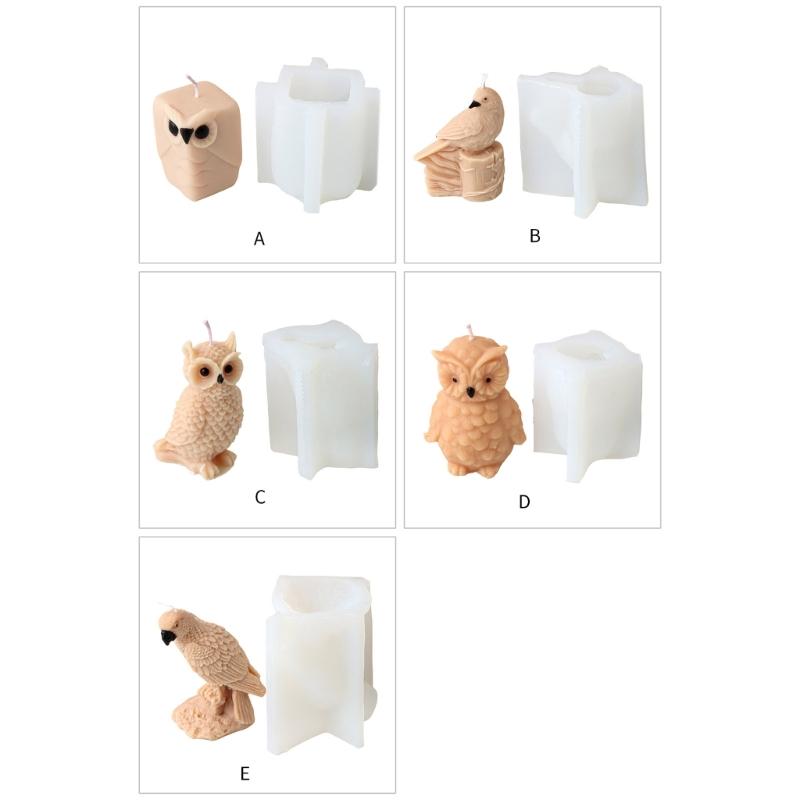 Standing Owl Candle Molds Animal Silicone Mould Plaster Molds Handmade Parrot Molds Ornament Molds Epoxy Resin Molds
