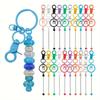 20 Pieces Alloy Bead Keychain Set Sturdy Lobster Clasp Jewelry Making Set for Keyrings and Craft Supplies Daily Use