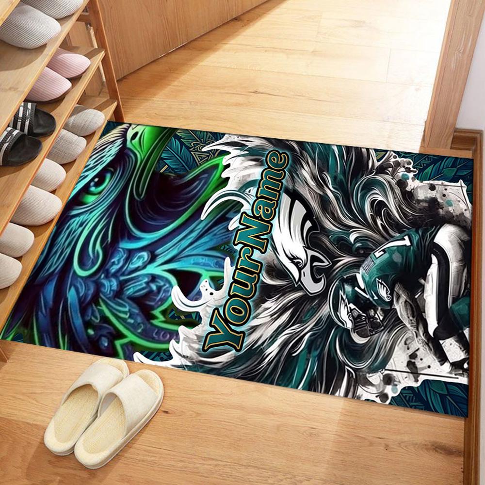 Philadelphia Eagles Customized Name Carpet Design For Game Room Dormitory Dining Room Balcony Antislip Rug Anime Office Decor