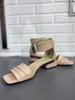 Sandals with Wide Buckle Magnolya 2878 36 Dark Beige Leather