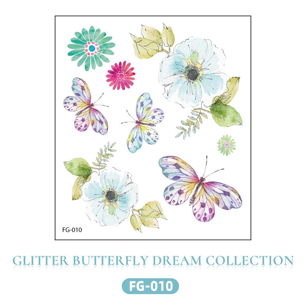 Glitter Gradient Butterfly Face & Eyeshadow Temporary Tattoo Stickers