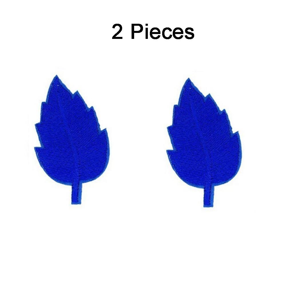 

2PCS Lifelike Leaf Embroidery Parches Pure Color Adhesive Green Leaves Patch No Sewing Needed Iron On Embroidery Leaf Stickers