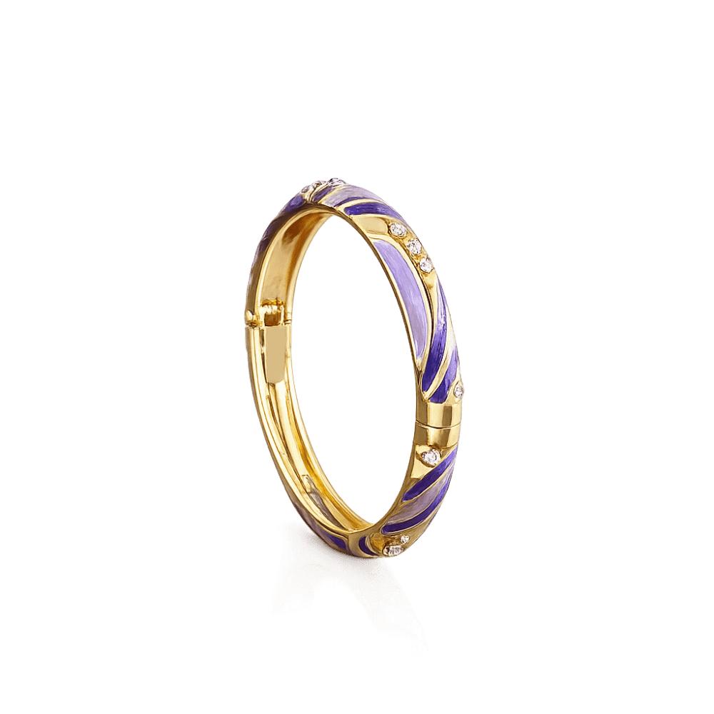 Colorful Enamel Cloisonne Bracelet Dainty Retro Gold Plated Floral Bangle Ethnic Style Zinc Alloy