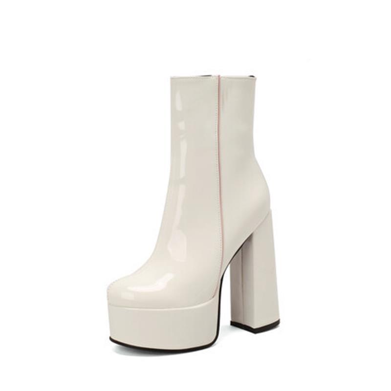 Women High Waterproof High Heels Pumps Square Toe Platform Shoes Lady Dress Party Sexy Shoes Plus Size