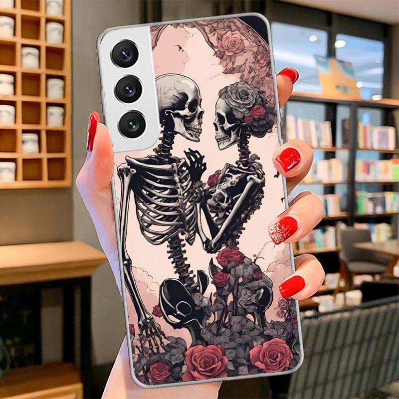 Anatomy Skeleton Heart Lovey Kiss Cover Phone Case For Samsung Galaxy S26 S25 Edge S24 Ultra S23 S22 Plus S21 S20 FE Soft Fundas