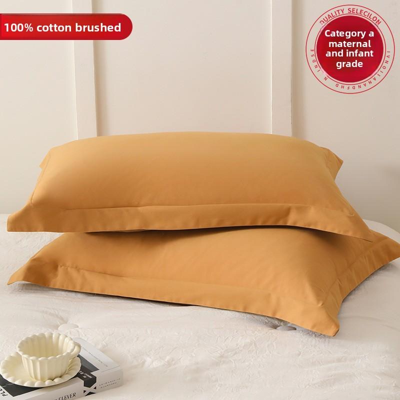 Maternal and Infant Class A Cotton Abraded Pillowcases One Pair of Pure Cotton Thickened Pillowcases Pillow Core Liner Covers Household 48X74cm