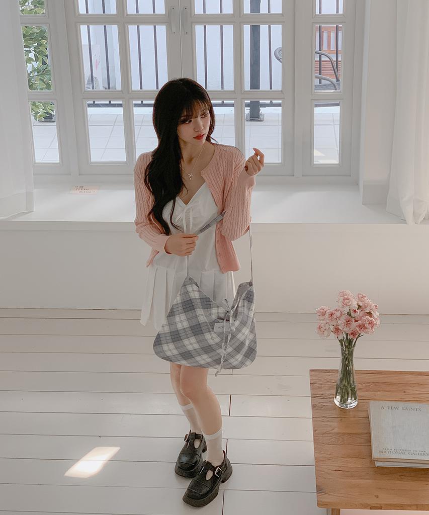 Atil Studio Cozy Check Shoulder Bag _[Fog Blue]