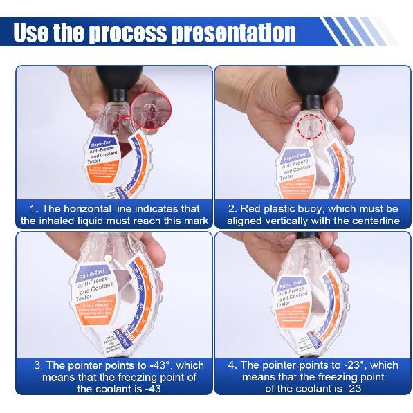 Antifreeze Coolant Tester, High Accuracy Dial Type Coolant Hydrometer Testers, Universal Car Battery Liquid Densitometer Automotive Antifreeze Tester