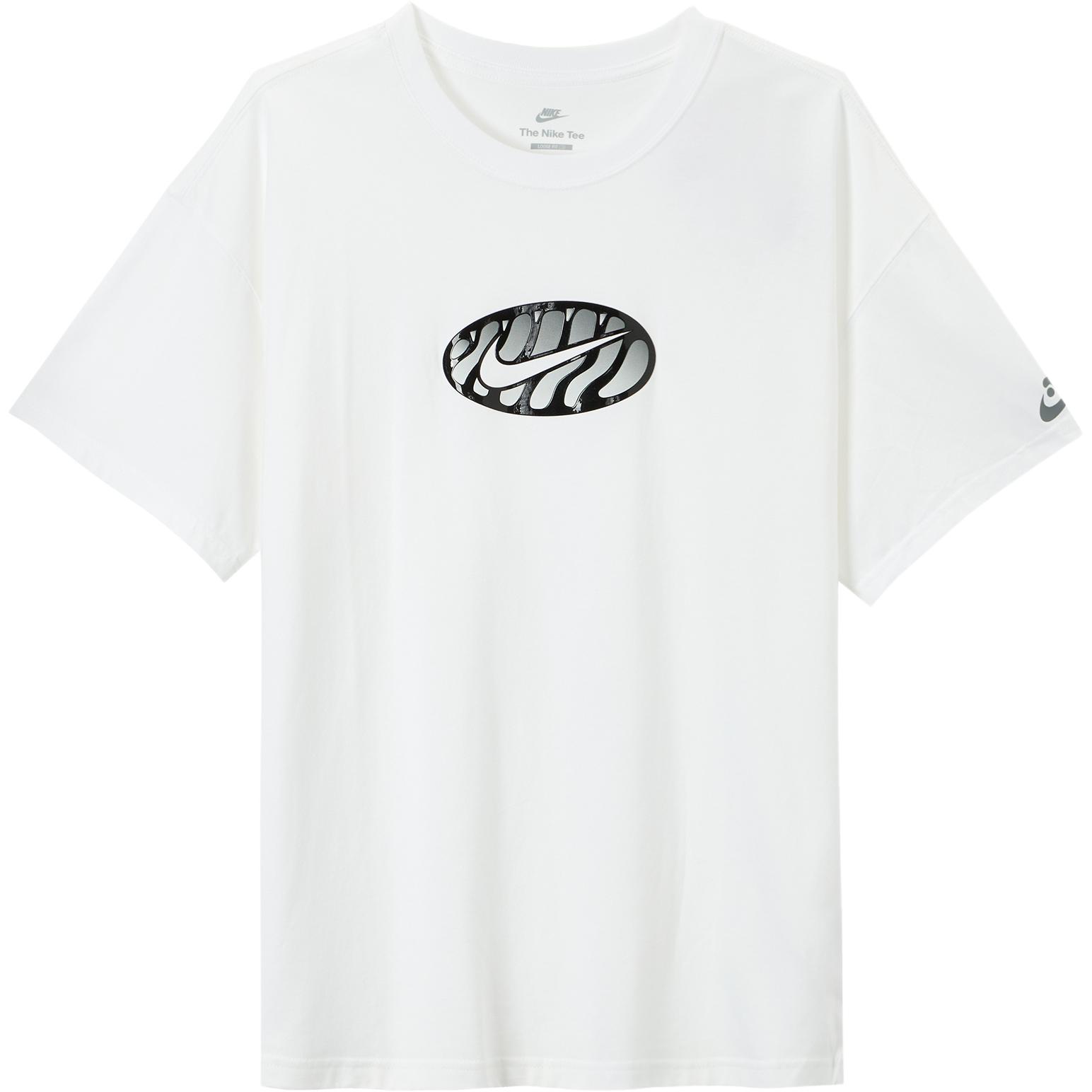 

Nike T Shirts Men s White Crew Neck Moderate Straight Fit FQ3753-100 XL
