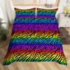 Zebra Stripes Duvet Cover Set Red Glitter Lips Comforter Cover For Girls Women Black White Leopard Zebra Print Queen Bedding Set