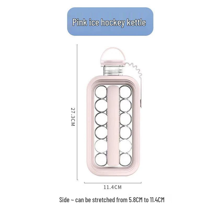 Ice Hockey Kettle: Dual Ice Cube Mold & Storage Box - Silicone Spherical Tray for Home Use