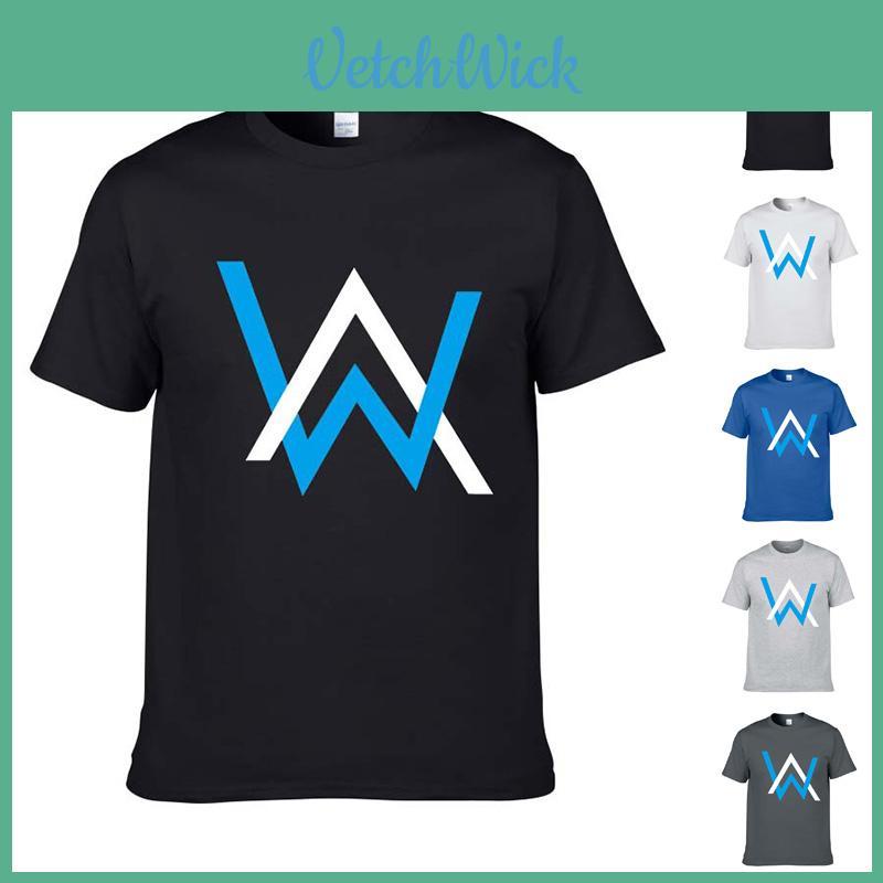 Luxuriöses Alan Walker T-Shirt aus verwaschener Baumwolle mit klassischem Rundhalsausschnitt für Herren in jeder Jahreszeit