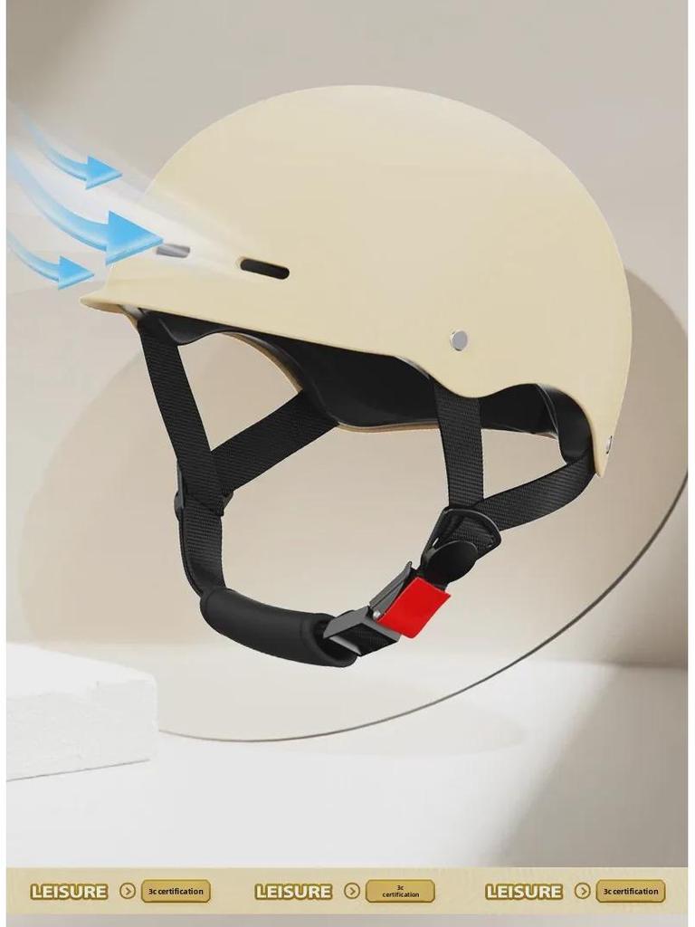 Universal All-Season Electric Bike Safety Helmet for Men and Women - Summer Half Helmet for Riding