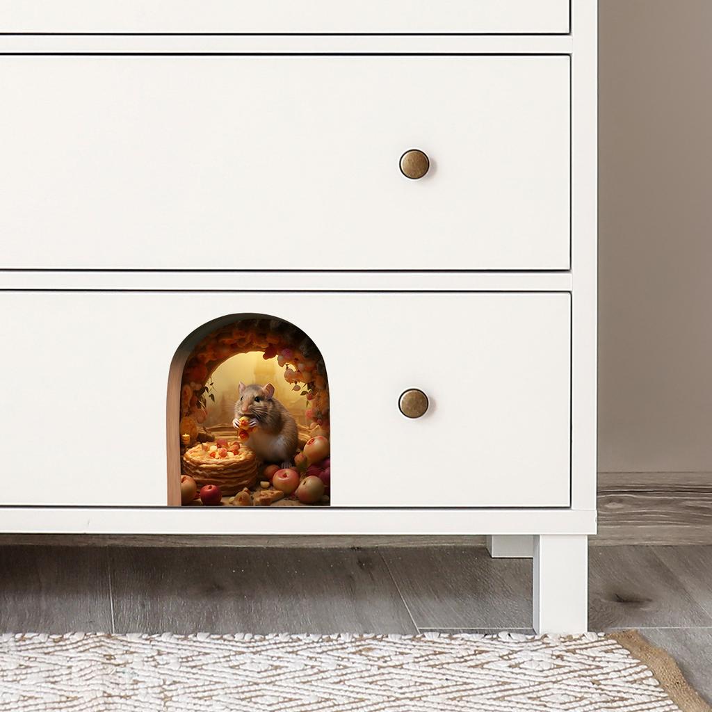 3D Animal Mouse Animal Pattern Sticker Creative Children'S Room Wall Decoration Beautification Sticker