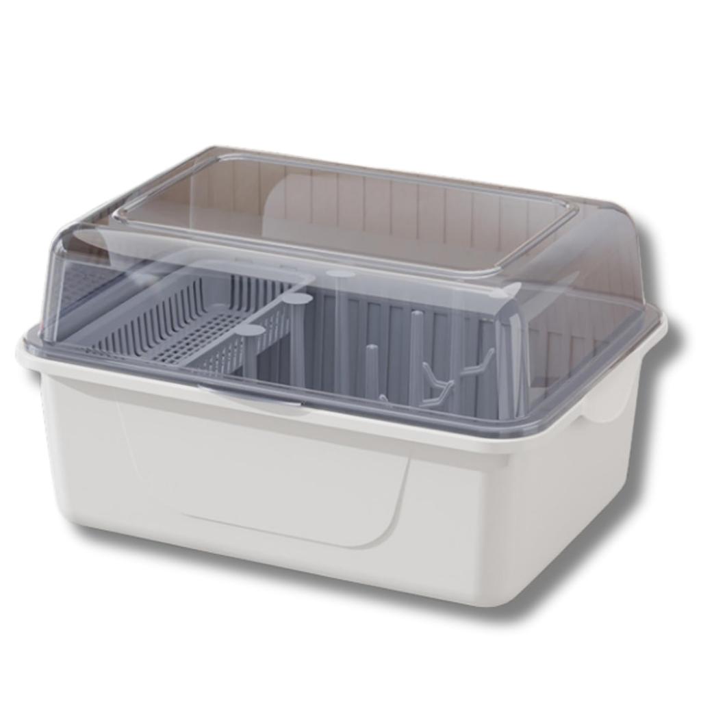 All Trust Baby Bottle Rack, Drying Rack, Drainer, Storage Box, Dustproof (Blue)