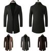 Stylish Men's Slim Trench Coat With Long Single Breasted Design And Lapel Jacket