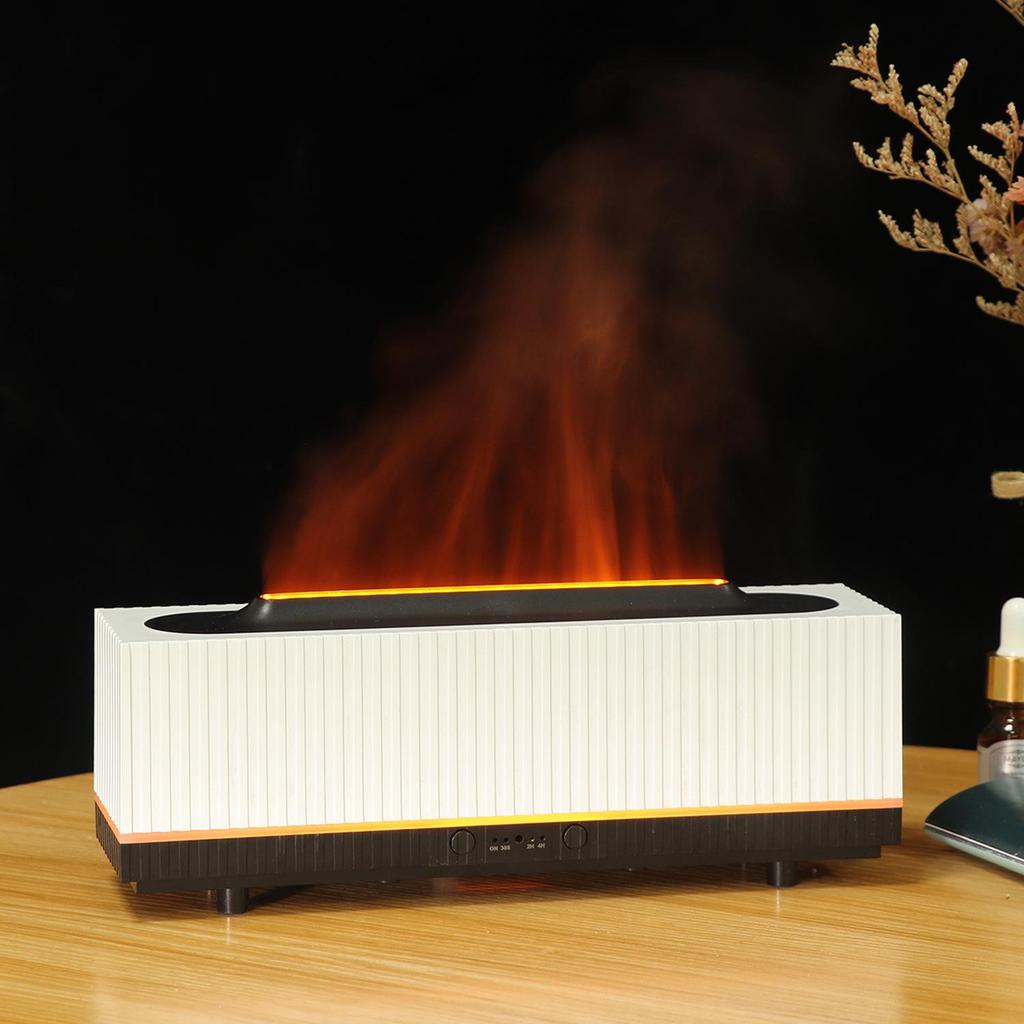 3D Flame Aromatherapy Humidifier for Home, Bedroom & Office - Quiet, Essential Oil Compatible, Desktop Air Atmosphere Enhancer