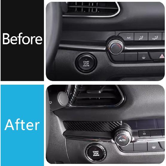 Car Accessories Fit for Mazda CX-30 CX30 2020 2021 2022 2023 2024 2025 Interior Front Center Console Air Vents Outlet Cover Trim Frame (Carbon Fiber