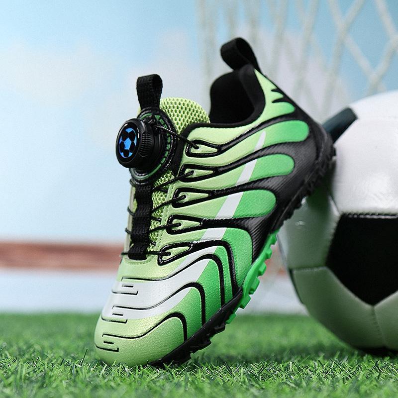 

Children s sports shoes Boys and girls spinning buckle low-top broken nails School game football shoes 31-40 31