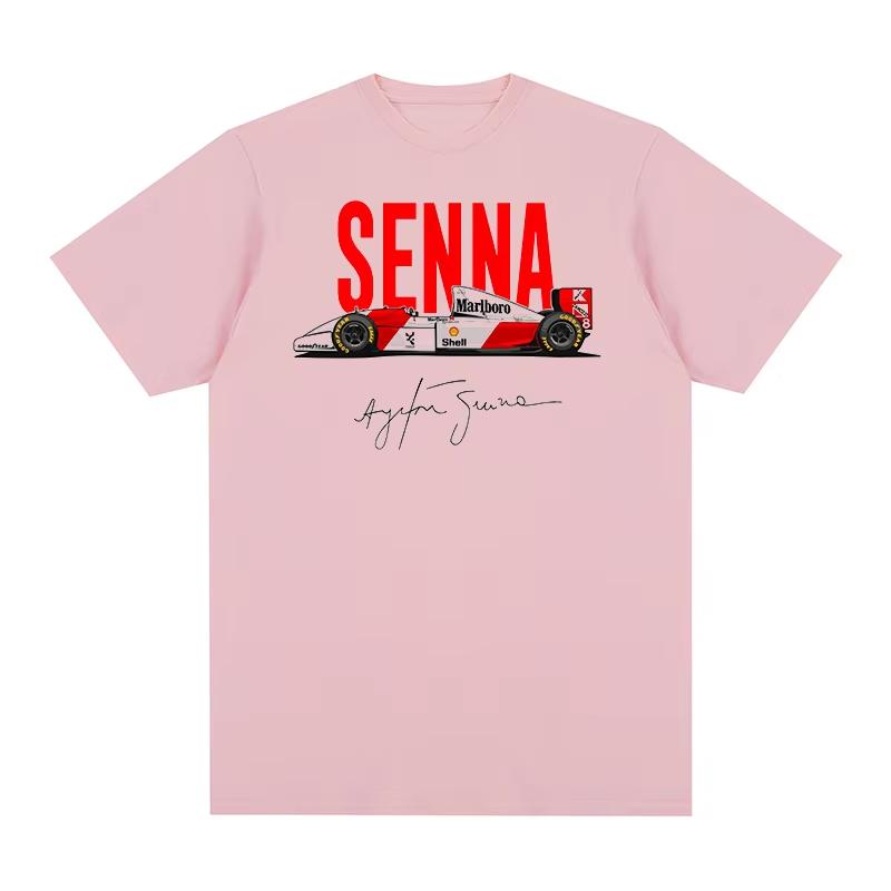Men's & Women's New Brazilian Cotton Vintage T‑Shirt with Ayrton Senna Racing Driver Fun Party Style Graphic Print Women And Men T-shirt