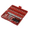 46-Piece Multi-Functional Ratchet Wrench and Socket Set for Car Repair