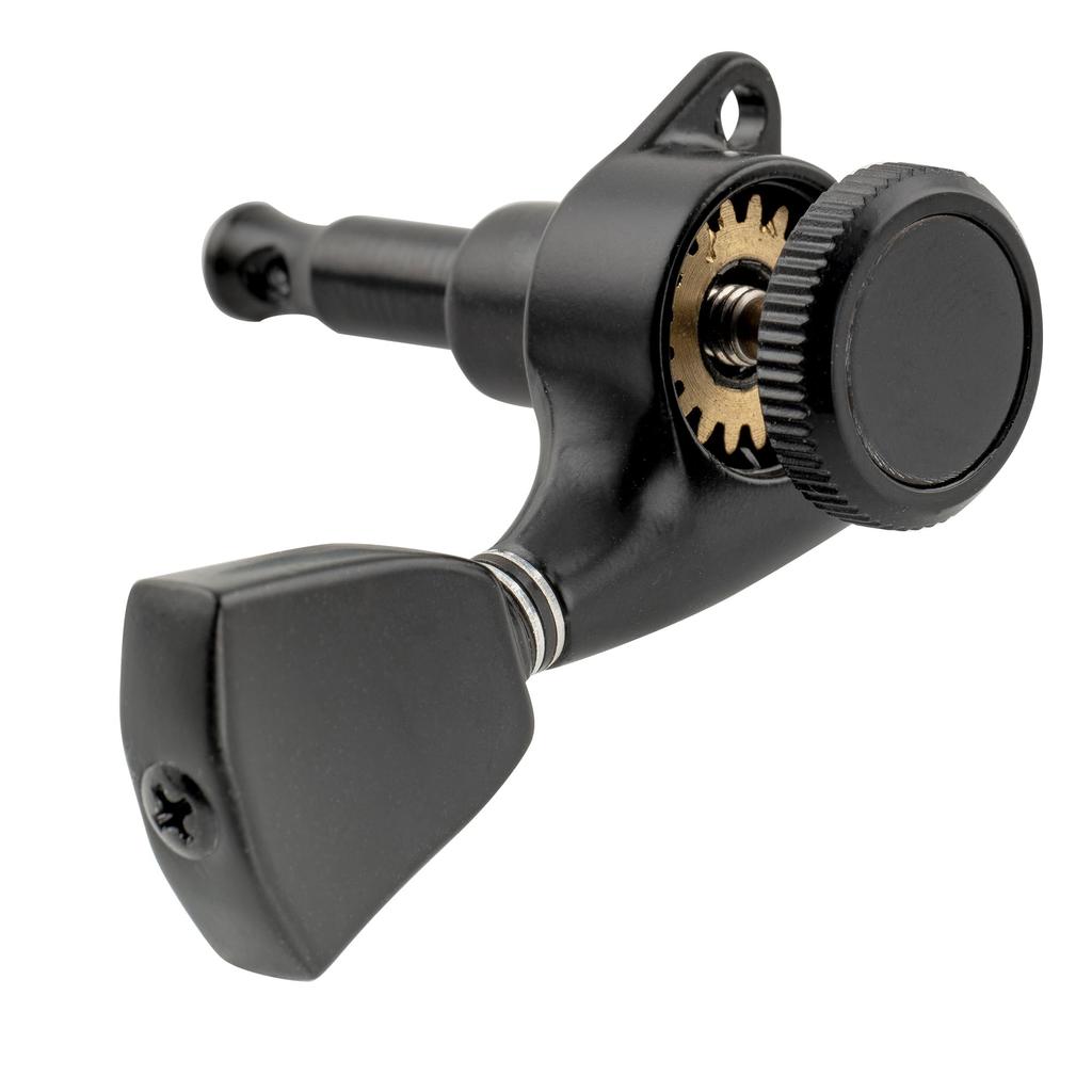 Musiclily Pro L3R3 Locking Tuners for Electric and Acoustic Guitars with Black Keystone Buttons