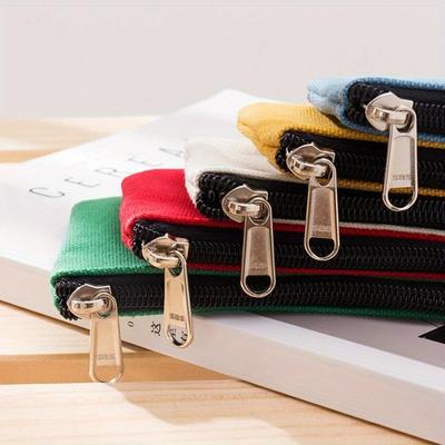 Universal Canvas Coin Pouch Pure Color Zipper Coin Purse Portable Money Pocket Bag Women Men Coins Bag Small Storage Bag