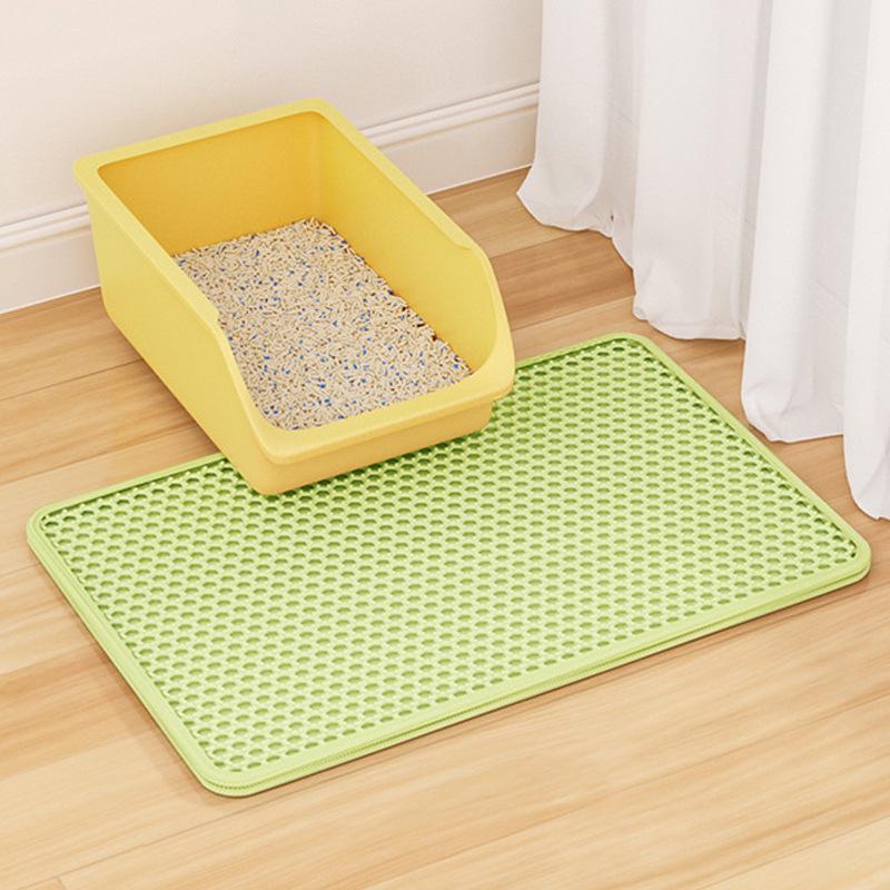Extra Large Double-Layer Cat Litter Mat - Anti-Tracking, Anti-Splash, Sand Control for Pets