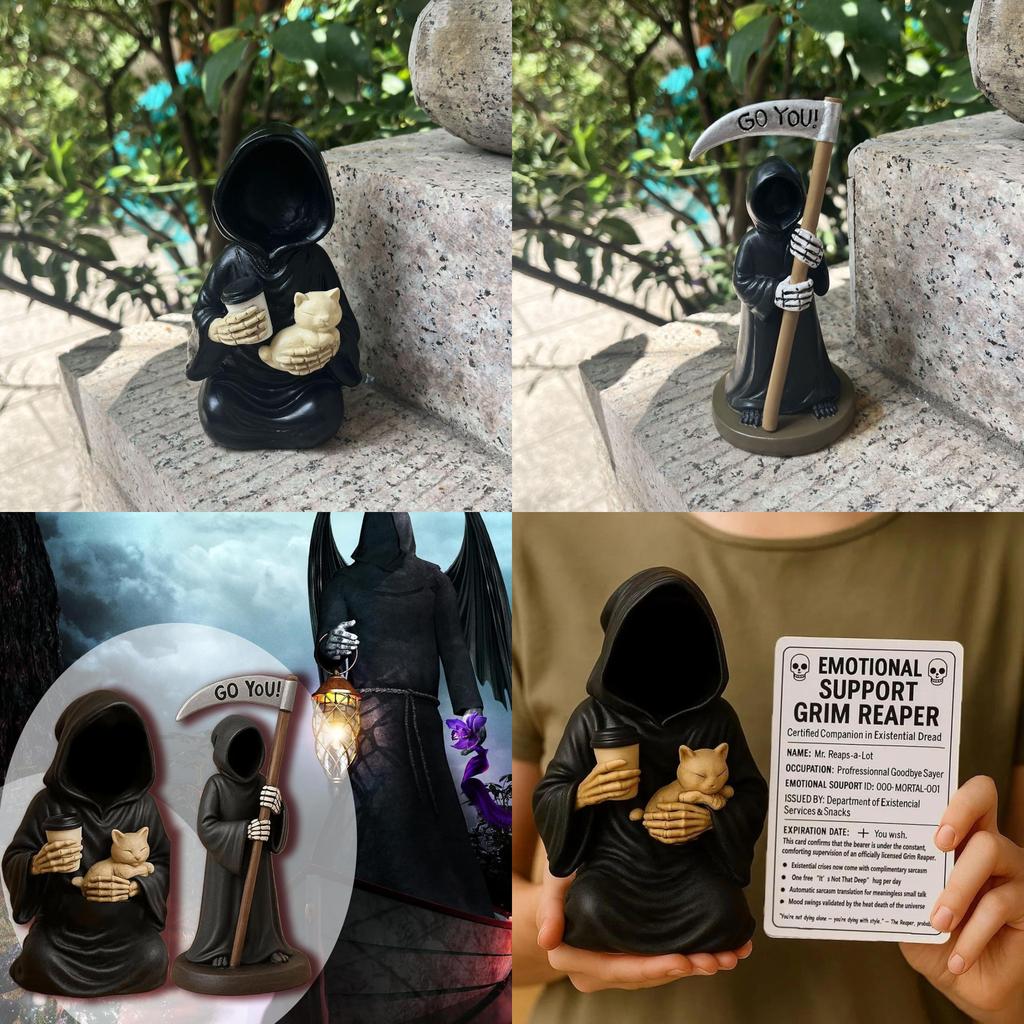 Halloween Grim Reaper Figurine Resin Decorative Support For Party Gifts