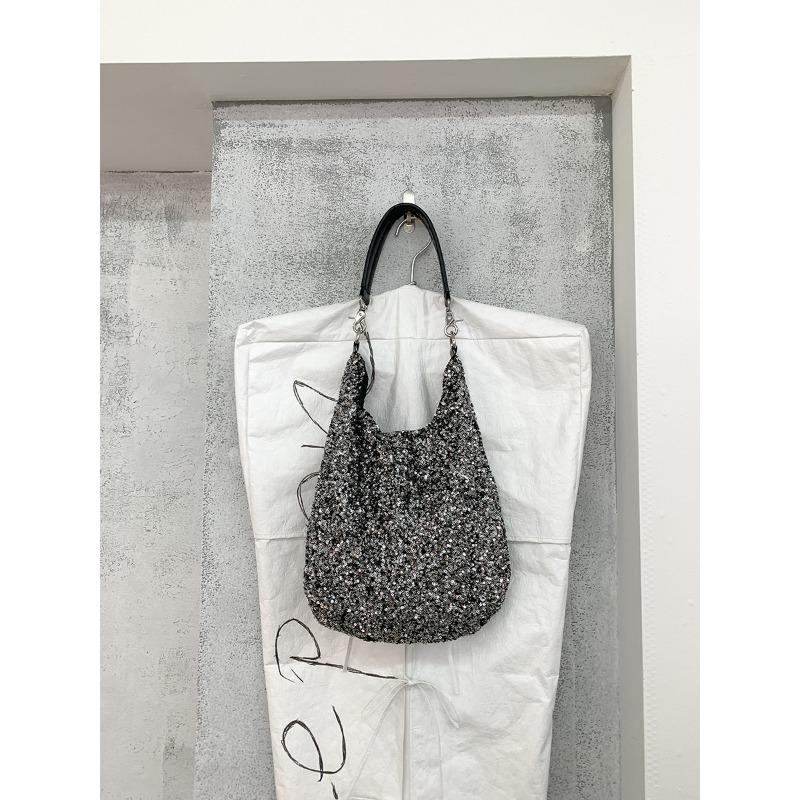 

Нова сумка через плече жіноча для поїздок на роботу вітровка сумка-тоут великої місткості жіноча повсякденна модна темпераментна сумка з паєтками чорний