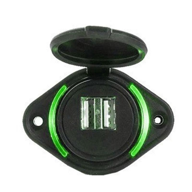 Waterproof Power Socket Universal 12 24V Vehicle Chargers Double USB 5V 3.1A Output for Trucks Motorhomes ATV UTV Boats
