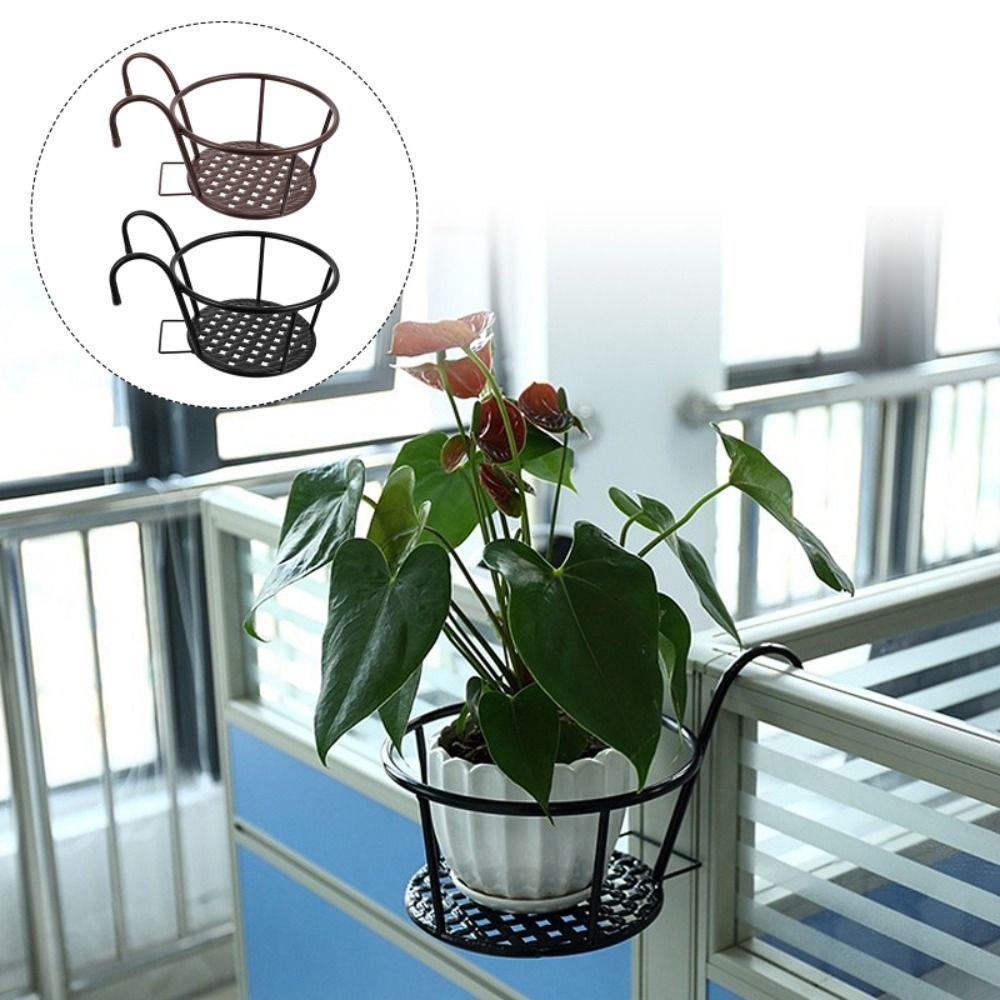 Metal Flower Pots Stand Simple Potted Plant Rack Patio Garden Hanging Basket  Bedroom