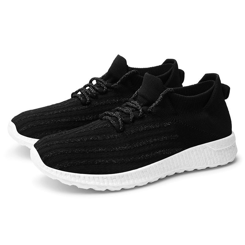 

Весна 2025 года, новые низкие модные простые низкие мужские и женские туфли с ленивым верхом, повседневные туфли с носками и плетеным верхом 36 чёрный