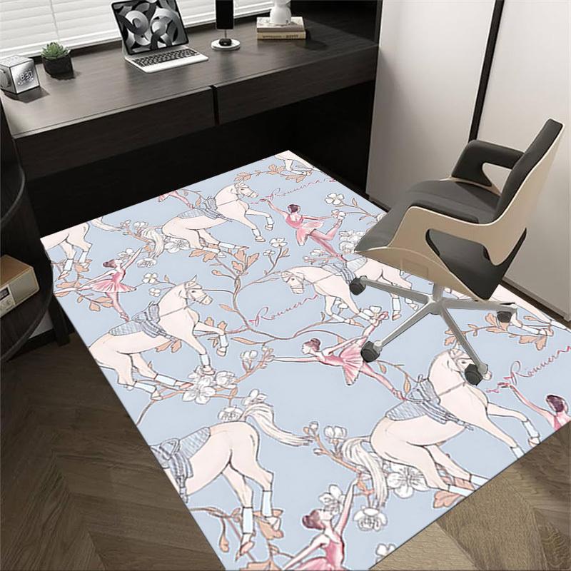 

1PC Horse Ballet Non-Slip Floor Carpet Compatible for Office&Living Room&Bedroom&Dining room - Flat- Soft & Pattern, Vibrant Colors-W304 60cm by 90cm