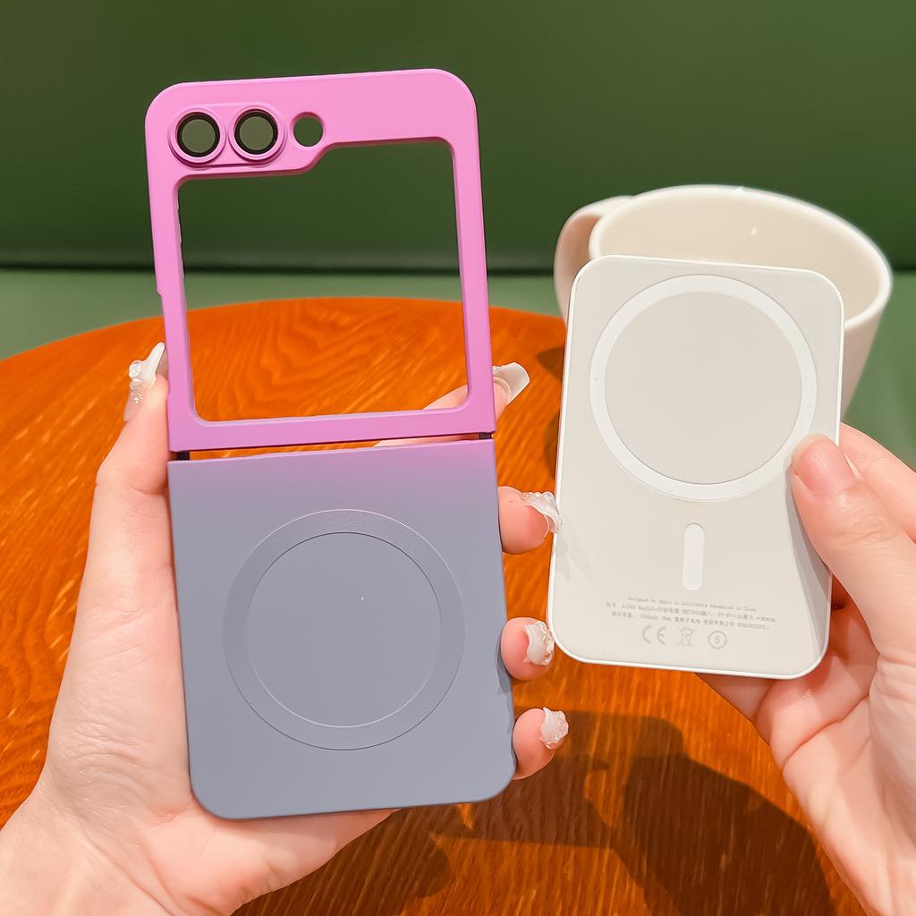 Samsung ZFlip7 Liquid Magnetic Suction Mobile Phone Case Suitable for Flip5 Gradient Soft Shell ZFlip6 Lens Film Full Inclusive Tpu